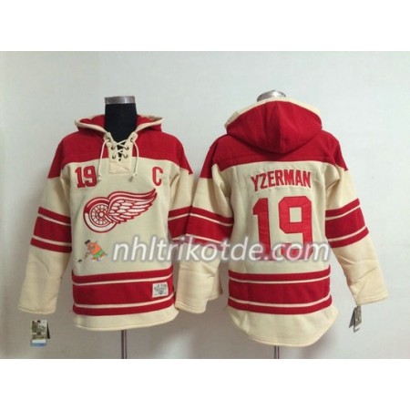 Detroit Red Wings Steve Yzerman 19 Cream Sawyer Hooded Sweatshirt - Herren
